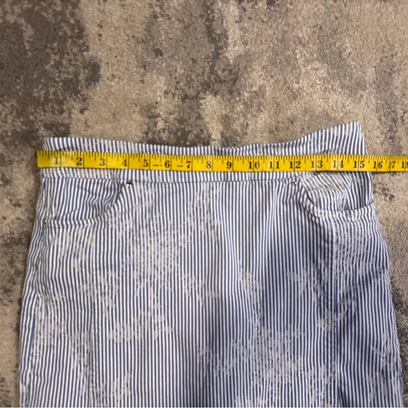 Tribal Blue and White Striped Skirt with built in shorts - Picture 5 of 7